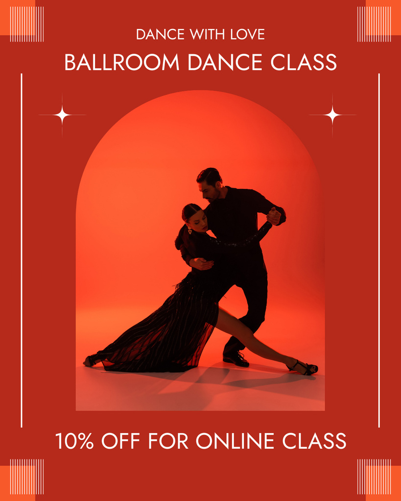 Choreography of Ballroom Dancing Instagram Post Vertical Modelo de Design