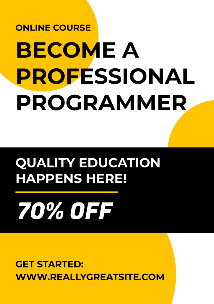 Online Programming Course Ad Poster Πρότυπο σχεδίασης