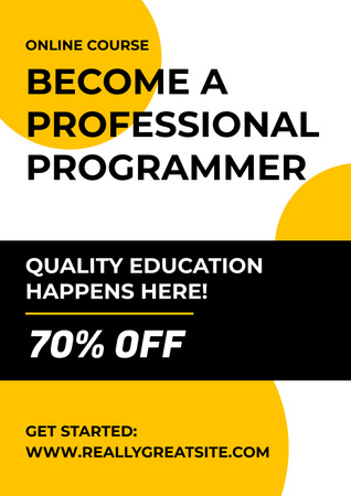Online programozási tanfolyam hirdetése Poster tervezősablon