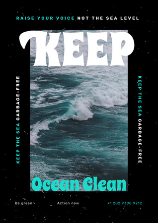 Ontwerpsjabloon van Poster van Ocean Care Awareness