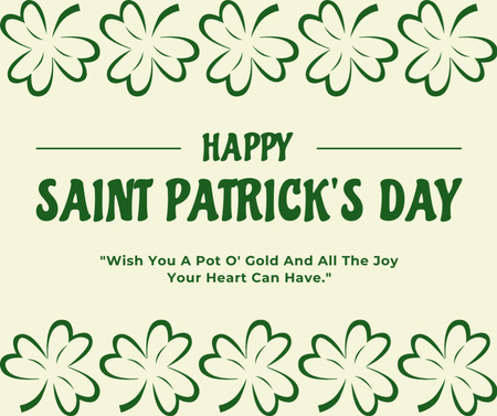 Holiday Wishes for St. Patrick's Day Facebook Design Template