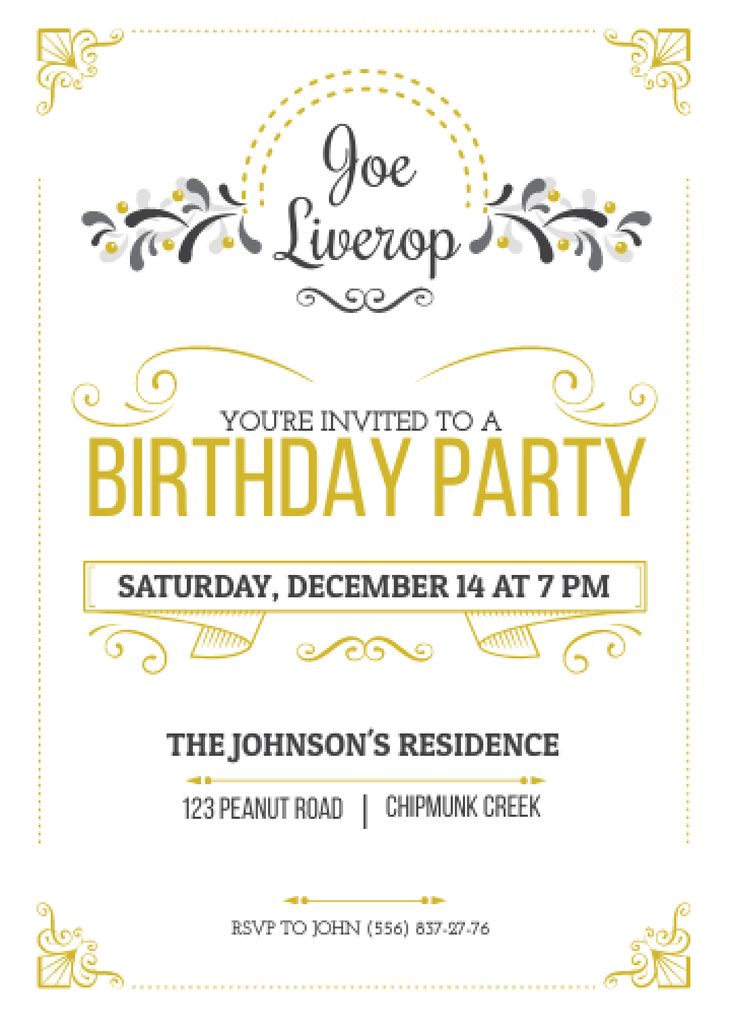 Birthday Party Invitation in Vintage Style Flayer – шаблон для дизайну