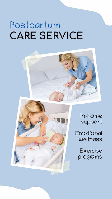 Perfect Postpartum Care Service And Support Offer Instagram Video Story Πρότυπο σχεδίασης