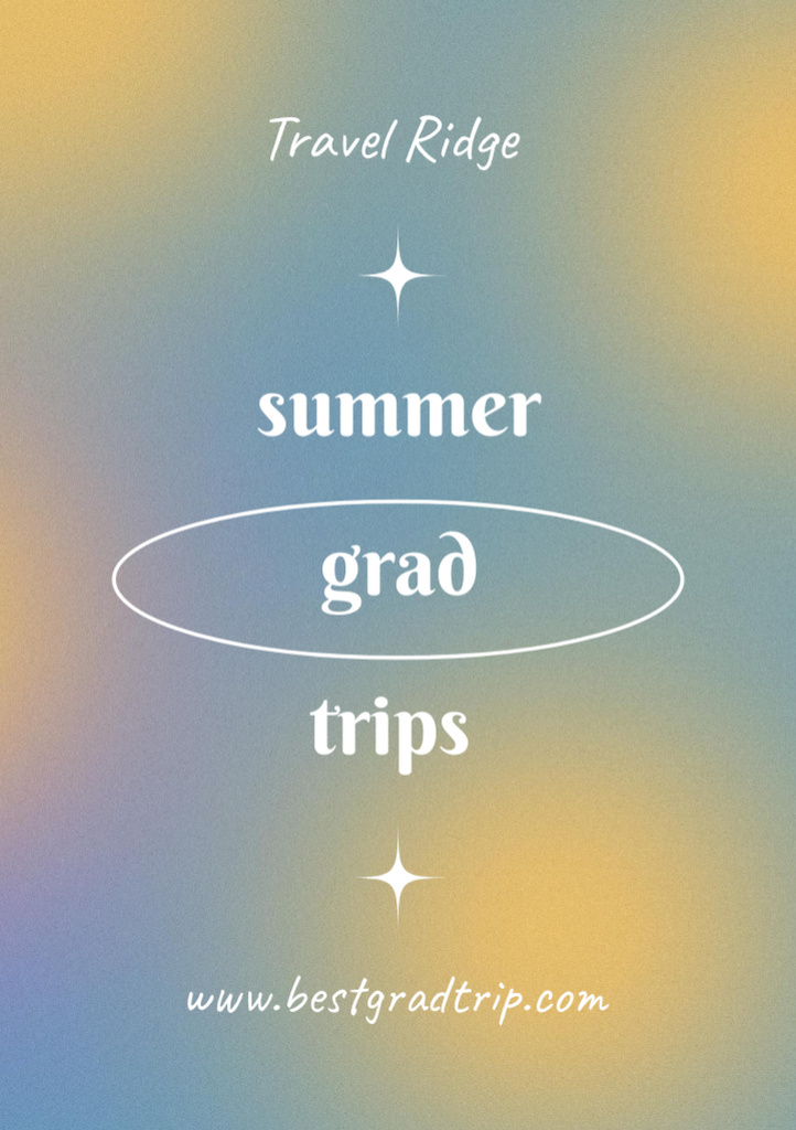 Summer Graduation Trips Ad on Bright Gradient Flyer A5デザインテンプレート