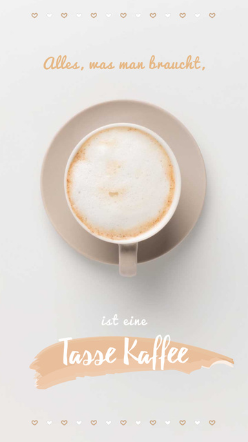 Platilla de diseño Coffee Shop Invitation Cup of Cappuccino Instagram Video Story
