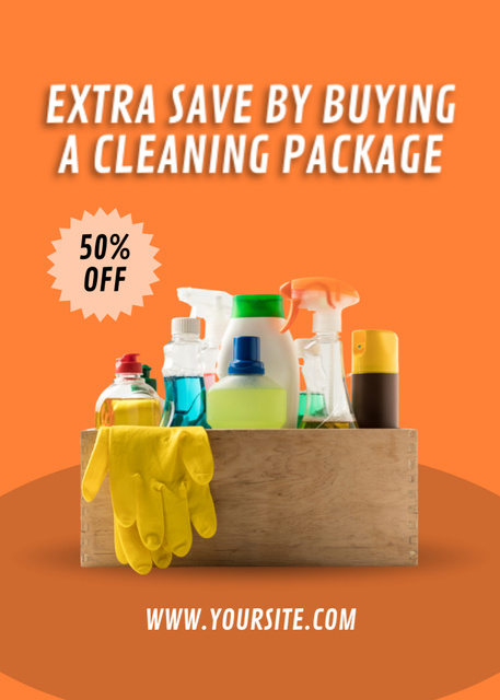 Platilla de diseño Cleaning Package Offer of Extra Save Flayer