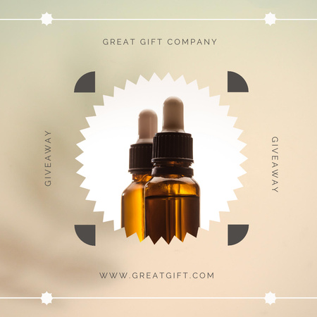 Announcement of Giveway Skin Care Serum Instagram Design Template