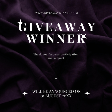 Giveaway Winner Greeting Instagram Design Template
