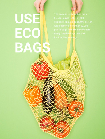 Ontwerpsjabloon van Poster US van Fresh Vegetables in Net Bag