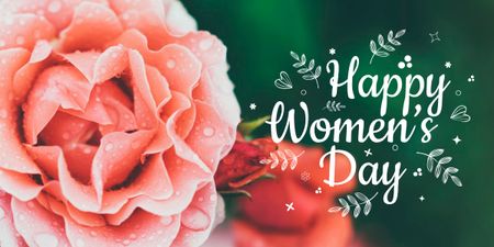 Women's day greeting with Roses Image Modelo de Design