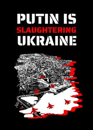 Template di design Putin slaughtering Ukraine Flayer
