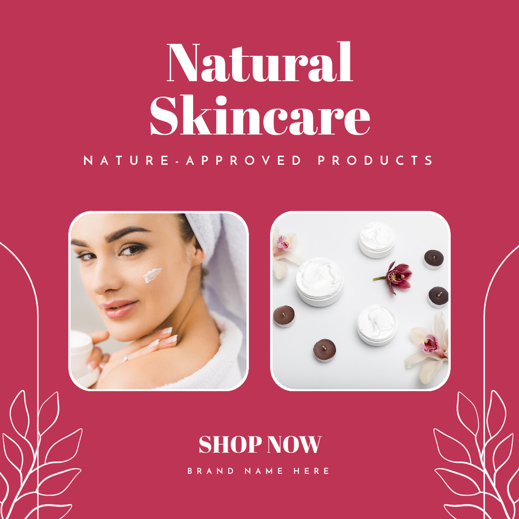 Plantilla de diseño de Offer of Natural Skincare Products Instagram 