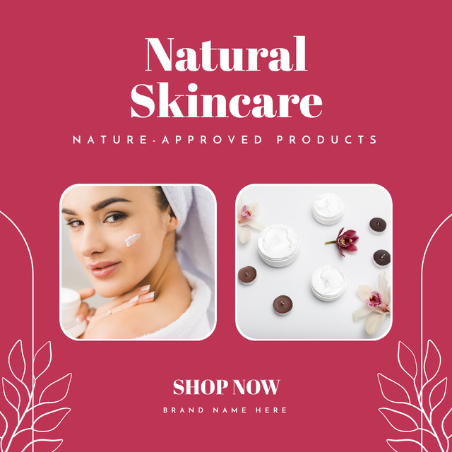 Offer of Natural Skincare Products Instagram Design Template