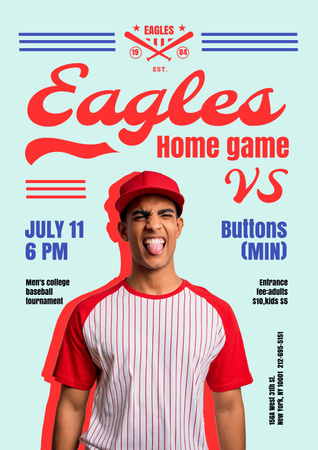 Baseball Game Announcement Poster Design Template
