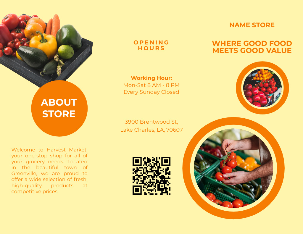 Fresh Vegetable Sale Announcement Brochure 8.5x11in Πρότυπο σχεδίασης