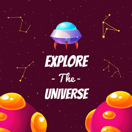 Designvorlage Explore The Universe für Instagram
