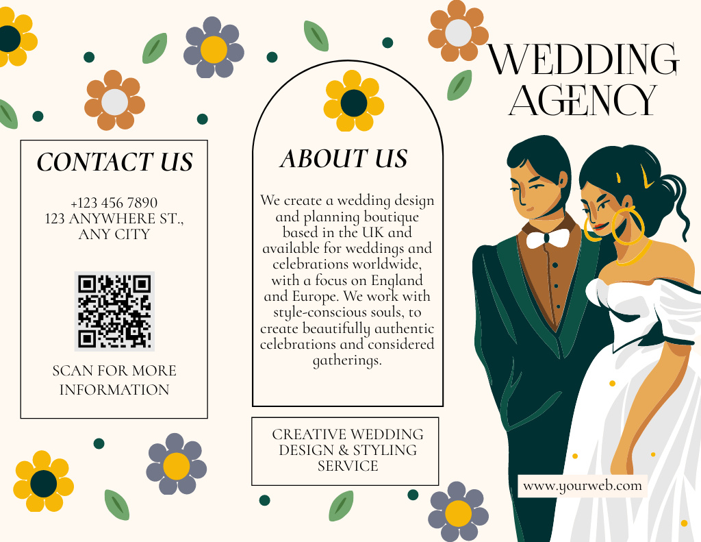 Wedding Planner Proposal Brochure 8.5x11in Tasarım Şablonu