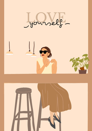 Girl Power Inspiration with Stylish Woman Poster Design Template