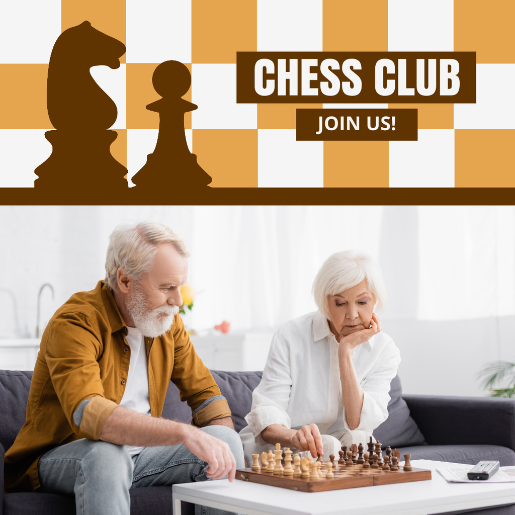 Chess Club For Seniors Promotion Instagram Πρότυπο σχεδίασης