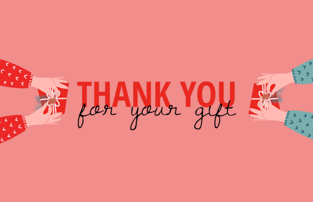 Ontwerpsjabloon van Thank You Card 5.5x8.5in van Thank You for Your Gift on Pink