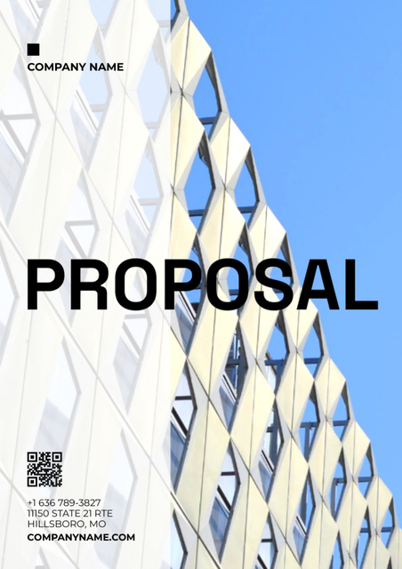 Platilla de diseño Construction Company Advertising with Futuristic Building Proposal