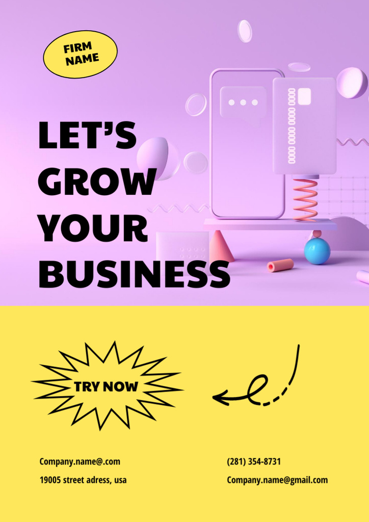 Business Growing Web Services Poster A3 Tasarım Şablonu