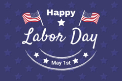 Sincere Labor Day Greetings With Stars In Blue