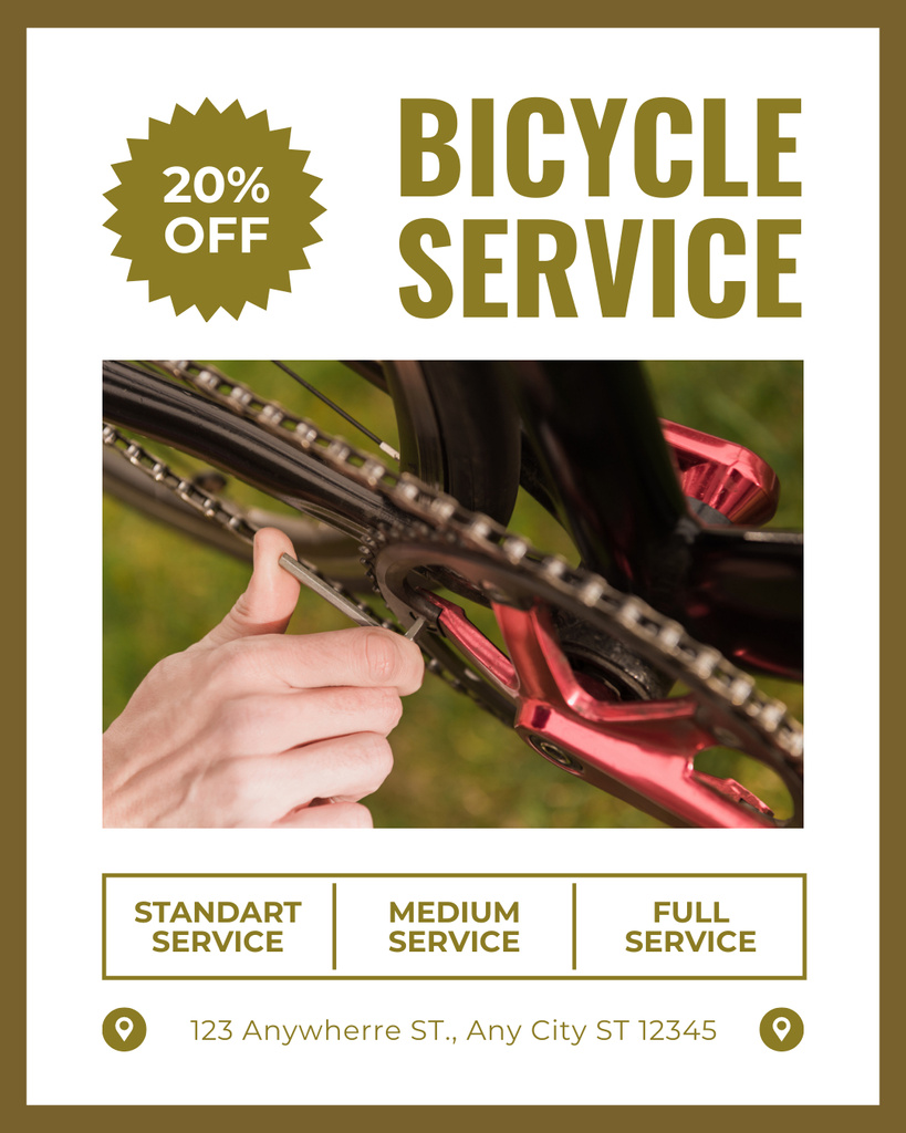Wide Range of Bicycles Maintenance Services Instagram Post Verticalデザインテンプレート