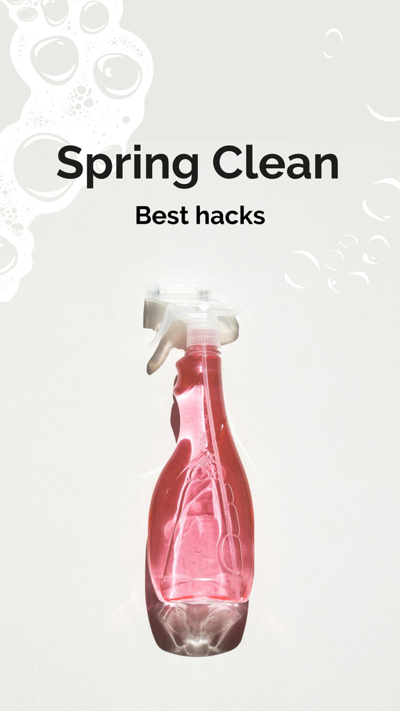 Szablon projektu Cleaning Hacks with pink detergent Instagram Story