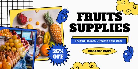 Exotic Fruits Supplies Twitter Design Template