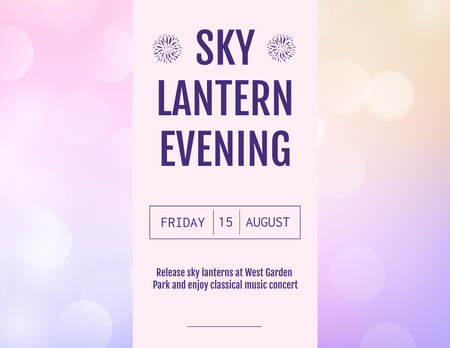 Sky Lantern Evening Announcement Flyer 8.5x11in Horizontal Design Template