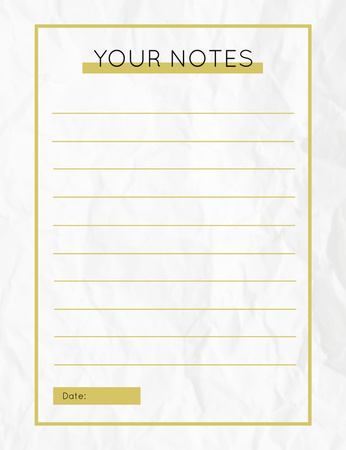 Personal Planner with Sheet of Horizontal Lines Notepad 107x139mm Design Template