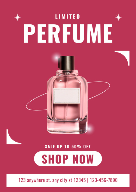 Discount Offer on New Elegant Perfume Poster Modelo de Design