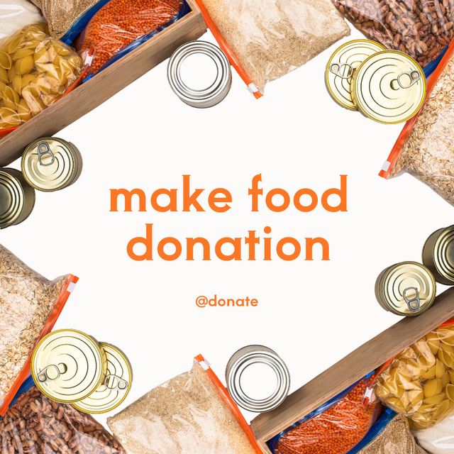 Box with Donation Food Instagram Design Template