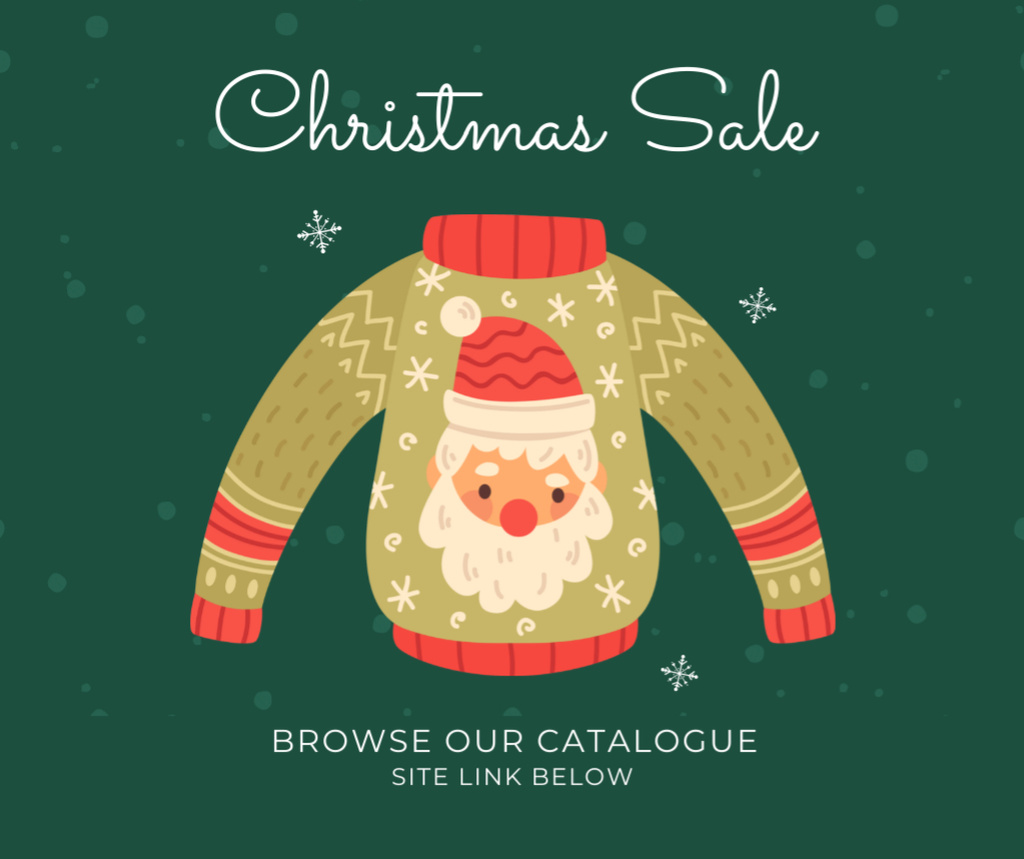 Template di design Christmas Sale Offer Warm Knitted Pullover Facebook