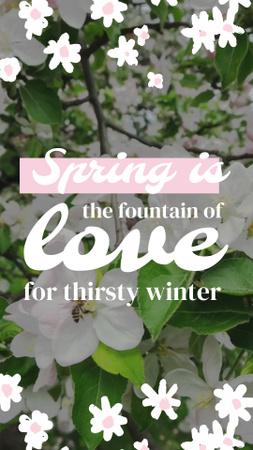 Designvorlage Metaphorisches Zitat über Frühling mit Kirschblüte für TikTok Video