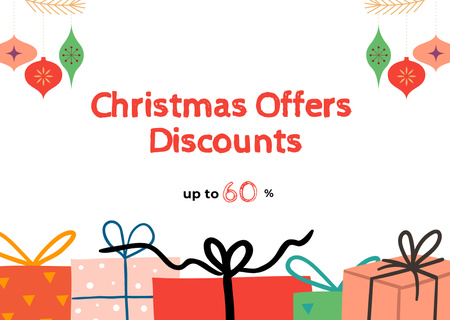 Christmas Offers of Discounts Card Design Template