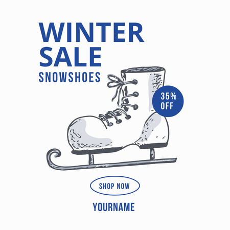 Ice Skates Sale Ad Instagram Design Template