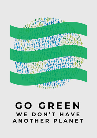 Dünya sembolü ile ekoloji kavramı Poster Tasarım Şablonu