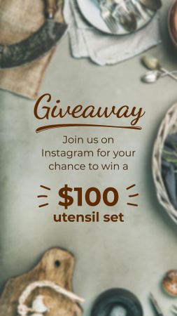 Food Giveaway Announcement Instagram Story Design Template