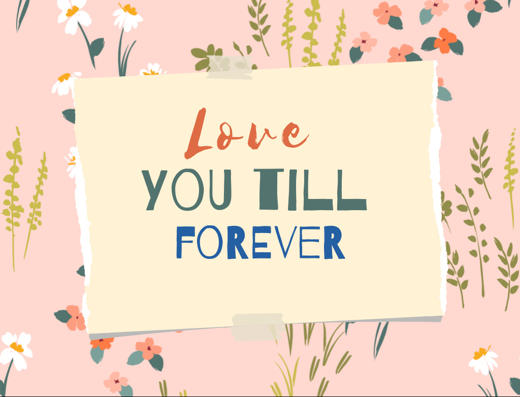 Love You Till Forever Postcard 4.2x5.5in Modelo de Design