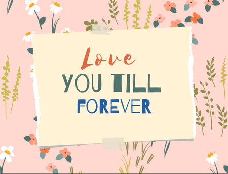 Love You Till Forever Postcard 4.2x5.5in – шаблон для дизайну