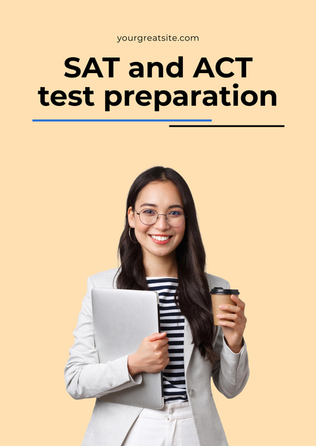 Plantilla de diseño de Test Preparation with Tutor Poster 