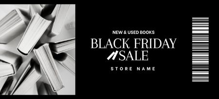 Books Sale on Black Friday Coupon 3.75x8.25in Design Template