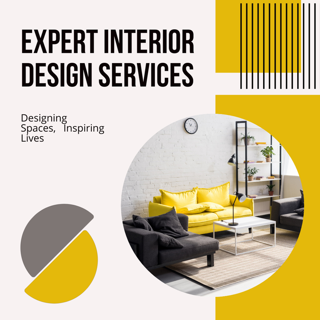 Expert Level Interior Design Service By Architects Instagram AD Tasarım Şablonu