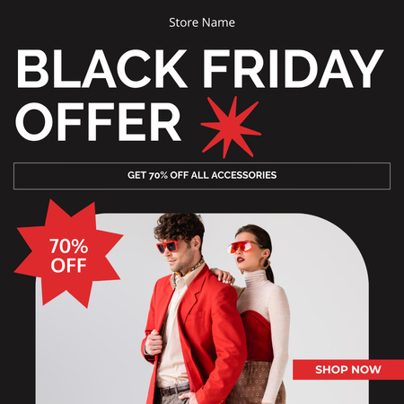 Black Friday Offer of Fashion Wear for Men and Women Instagram Design Template
