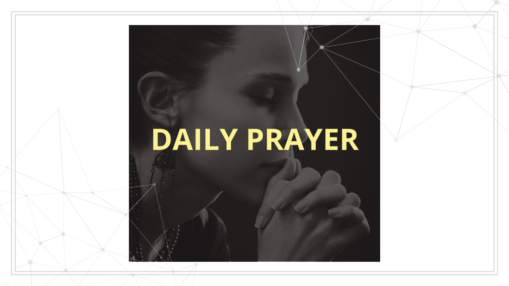 Young Woman praying in Church Youtube Design Template
