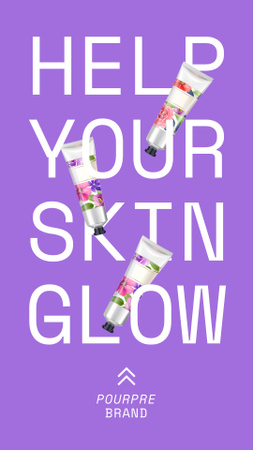 Designvorlage Skincare Ad with Cosmetic Creams für Instagram Video Story