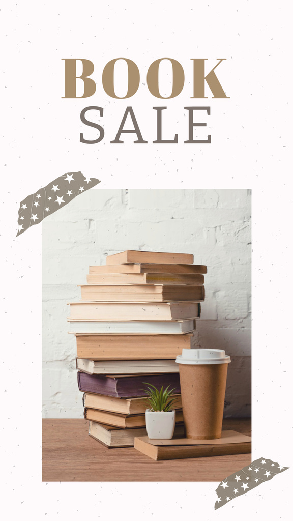 Bookstore Sale Announcement Instagram Story tervezősablon