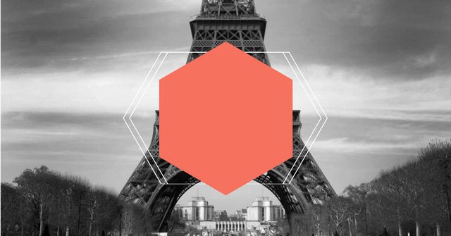 Szablon projektu Sale Announcement with Eiffel Tower Facebook AD
